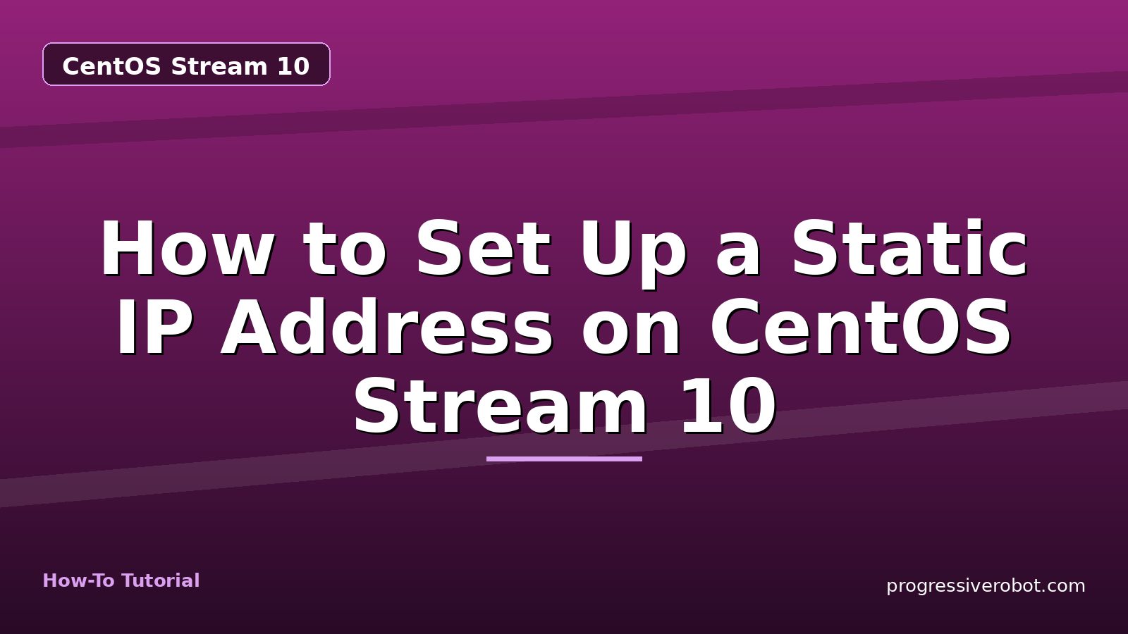 How to Set Up a Static IP Address on CentOS Stream 10 — step-by-step CentOS Stream 10 tutorial on Progressive Robot