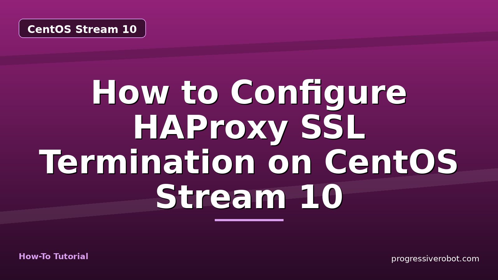 How to Configure HAProxy SSL Termination on CentOS Stream 10 — step-by-step CentOS Stream 10 tutorial on Progressive Robot