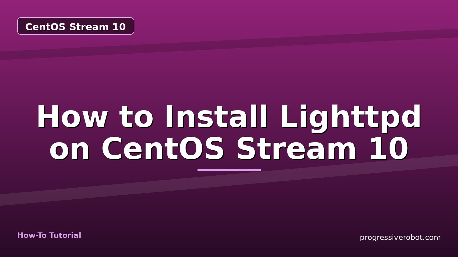 How to Install Lighttpd on CentOS Stream 10 — step-by-step CentOS Stream 10 tutorial on Progressive Robot