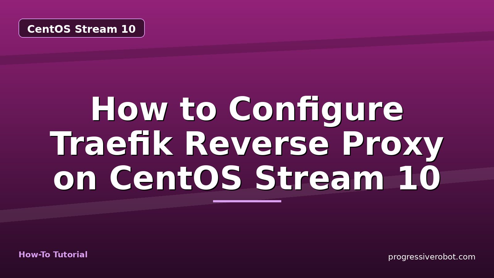How to Configure Traefik Reverse Proxy on CentOS Stream 10 — step-by-step CentOS Stream 10 tutorial on Progressive Robot