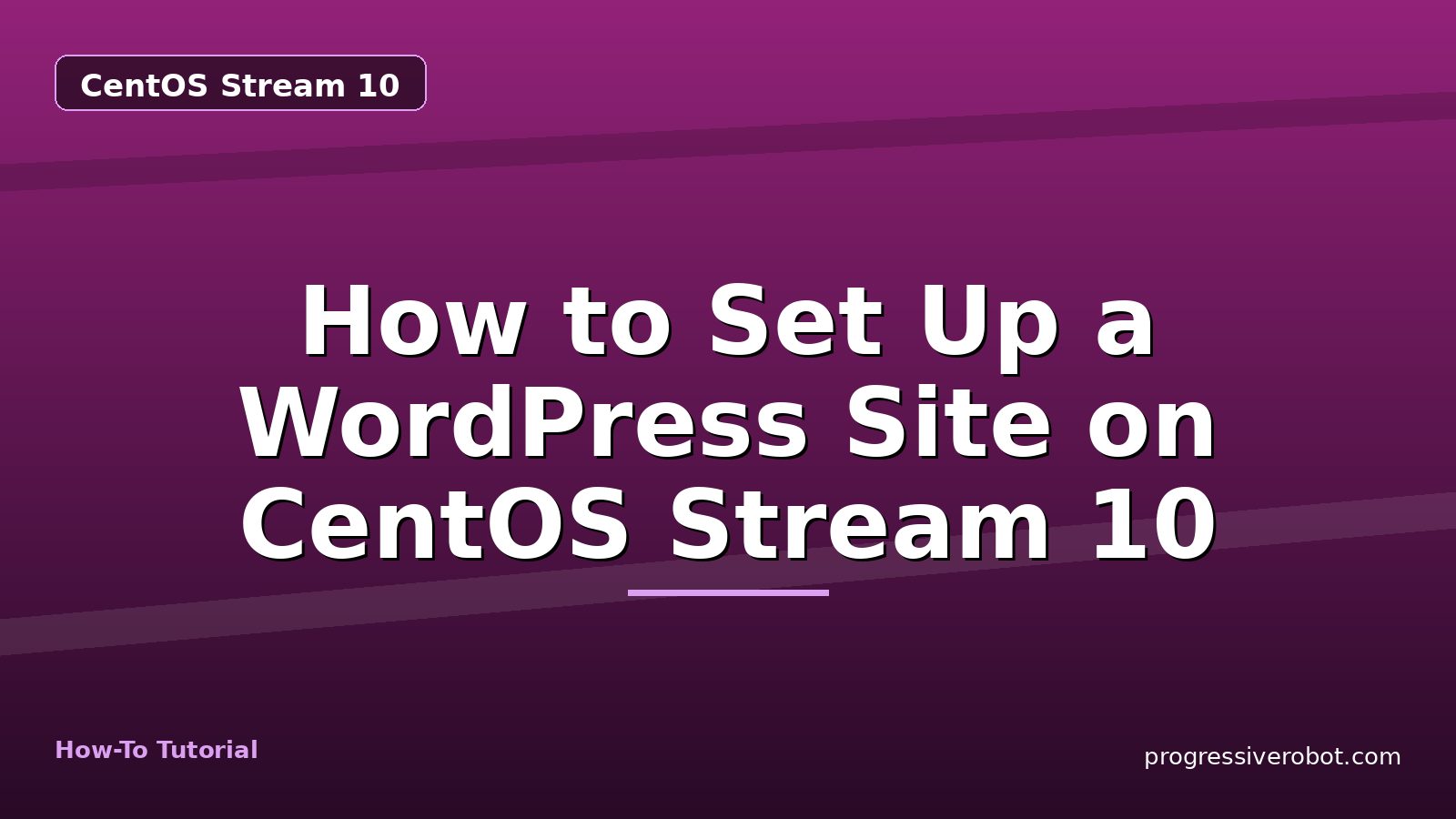 How to Set Up a WordPress Site on CentOS Stream 10 — step-by-step CentOS Stream 10 tutorial on Progressive Robot