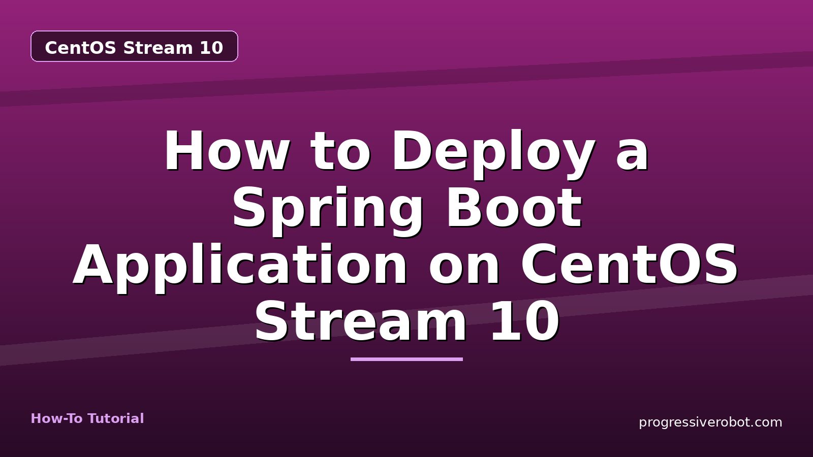 How to Deploy a Spring Boot Application on CentOS Stream 10 — step-by-step CentOS Stream 10 tutorial on Progressive Robot