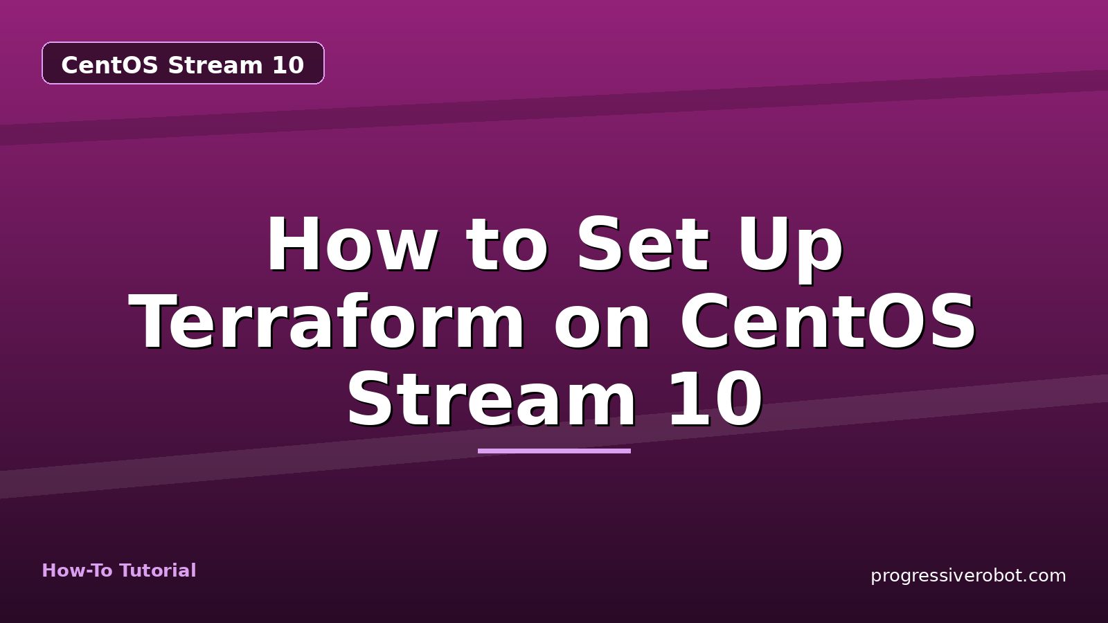 How to Set Up Terraform on CentOS Stream 10 — step-by-step CentOS Stream 10 tutorial on Progressive Robot