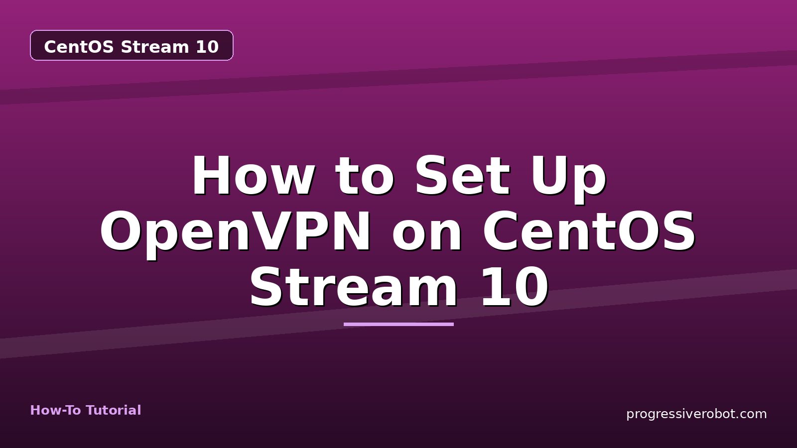How to Set Up OpenVPN on CentOS Stream 10 — step-by-step CentOS Stream 10 tutorial on Progressive Robot