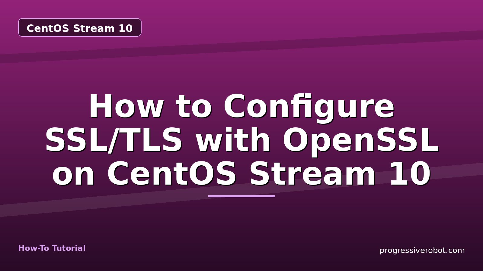 How to Configure SSL/TLS with OpenSSL on CentOS Stream 10 — step-by-step CentOS Stream 10 tutorial on Progressive Robot
