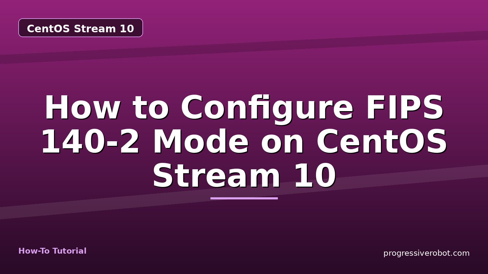 How to Configure FIPS 140-2 Mode on CentOS Stream 10 — step-by-step CentOS Stream 10 tutorial on Progressive Robot