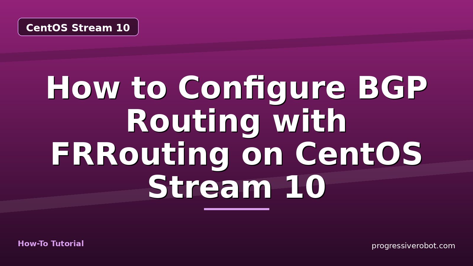 How to Configure BGP Routing with FRRouting on CentOS Stream 10 — step-by-step CentOS Stream 10 tutorial on Progressive Robot