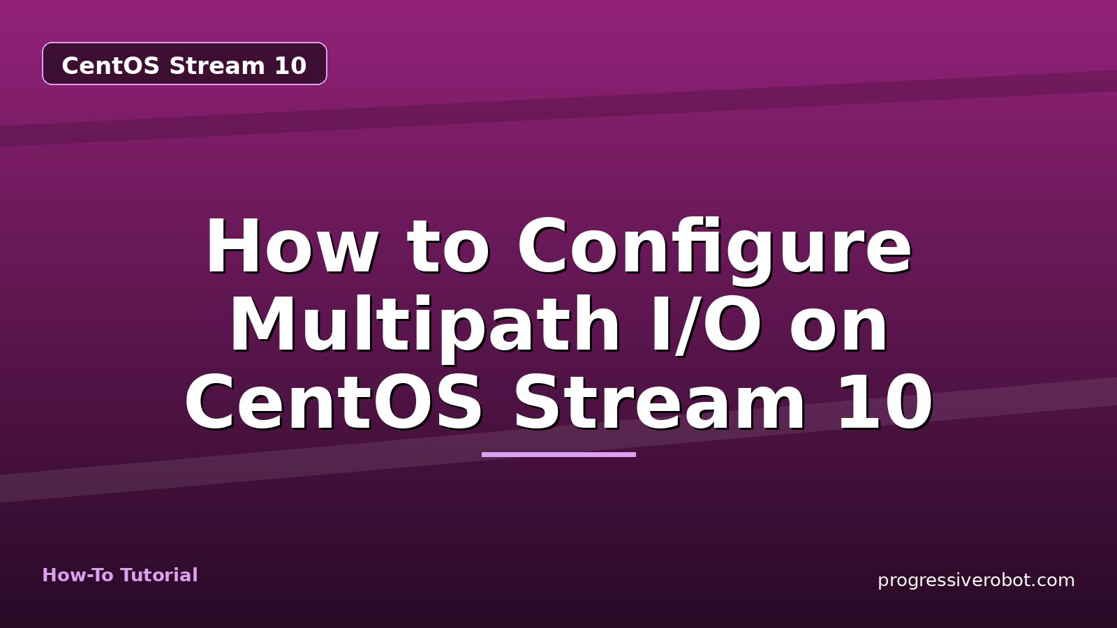 How to Configure Multipath I/O on CentOS Stream 10 — step-by-step CentOS Stream 10 tutorial on Progressive Robot