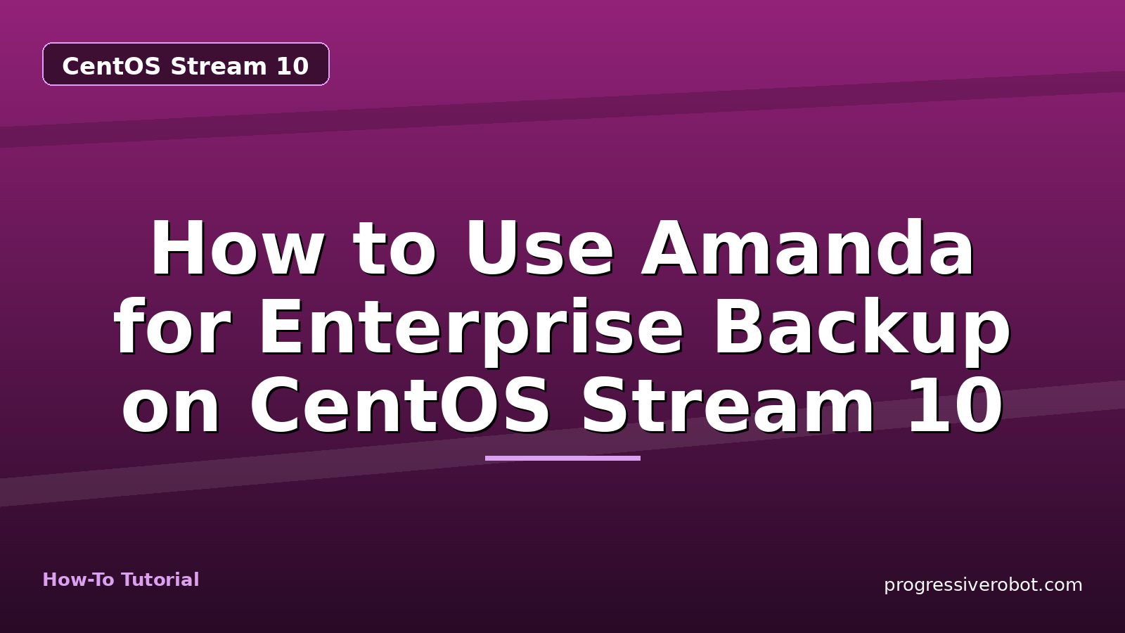 How to Use Amanda for Enterprise Backup on CentOS Stream 10 — step-by-step CentOS Stream 10 tutorial on Progressive Robot