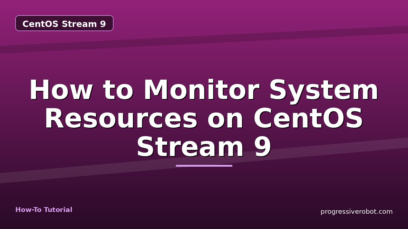 How to Monitor System Resources on CentOS Stream 9 — step-by-step CentOS Stream 9 tutorial on Progressive Robot