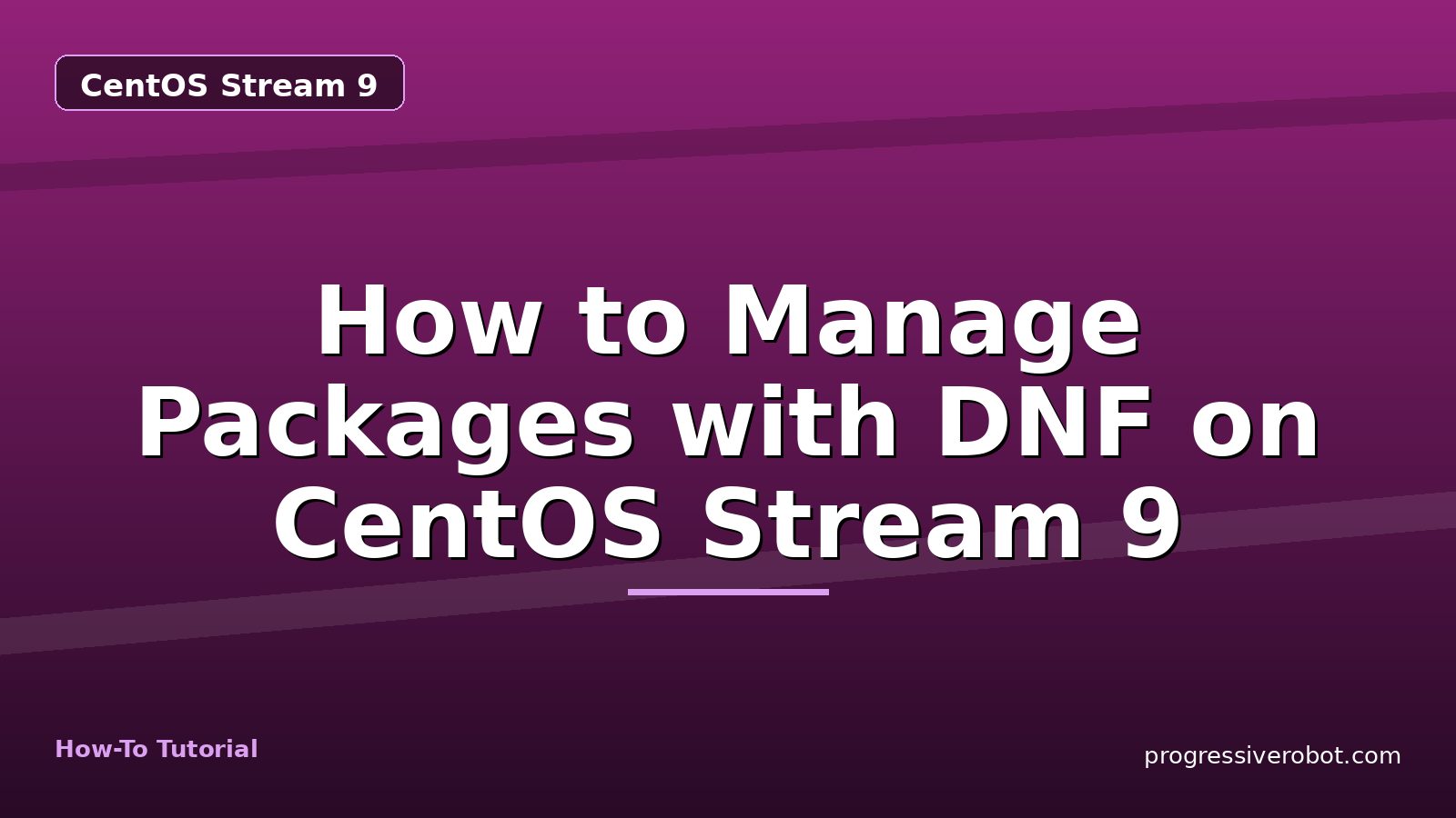 How to Manage Packages with DNF on CentOS Stream 9 — step-by-step CentOS Stream 9 tutorial on Progressive Robot