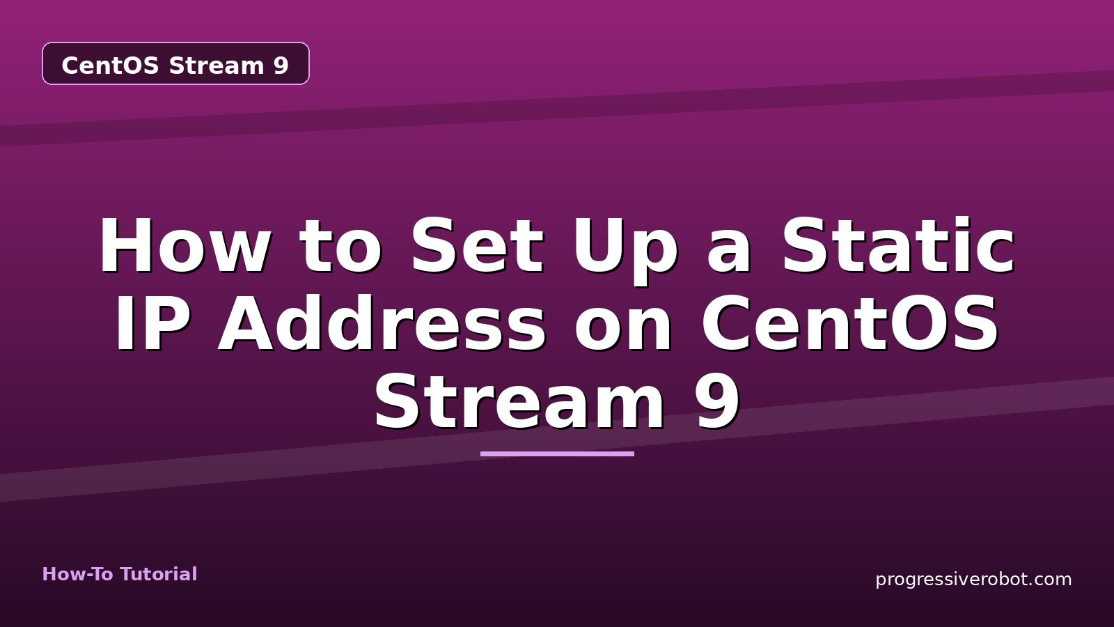 How to Set Up a Static IP Address on CentOS Stream 9 — step-by-step CentOS Stream 9 tutorial on Progressive Robot