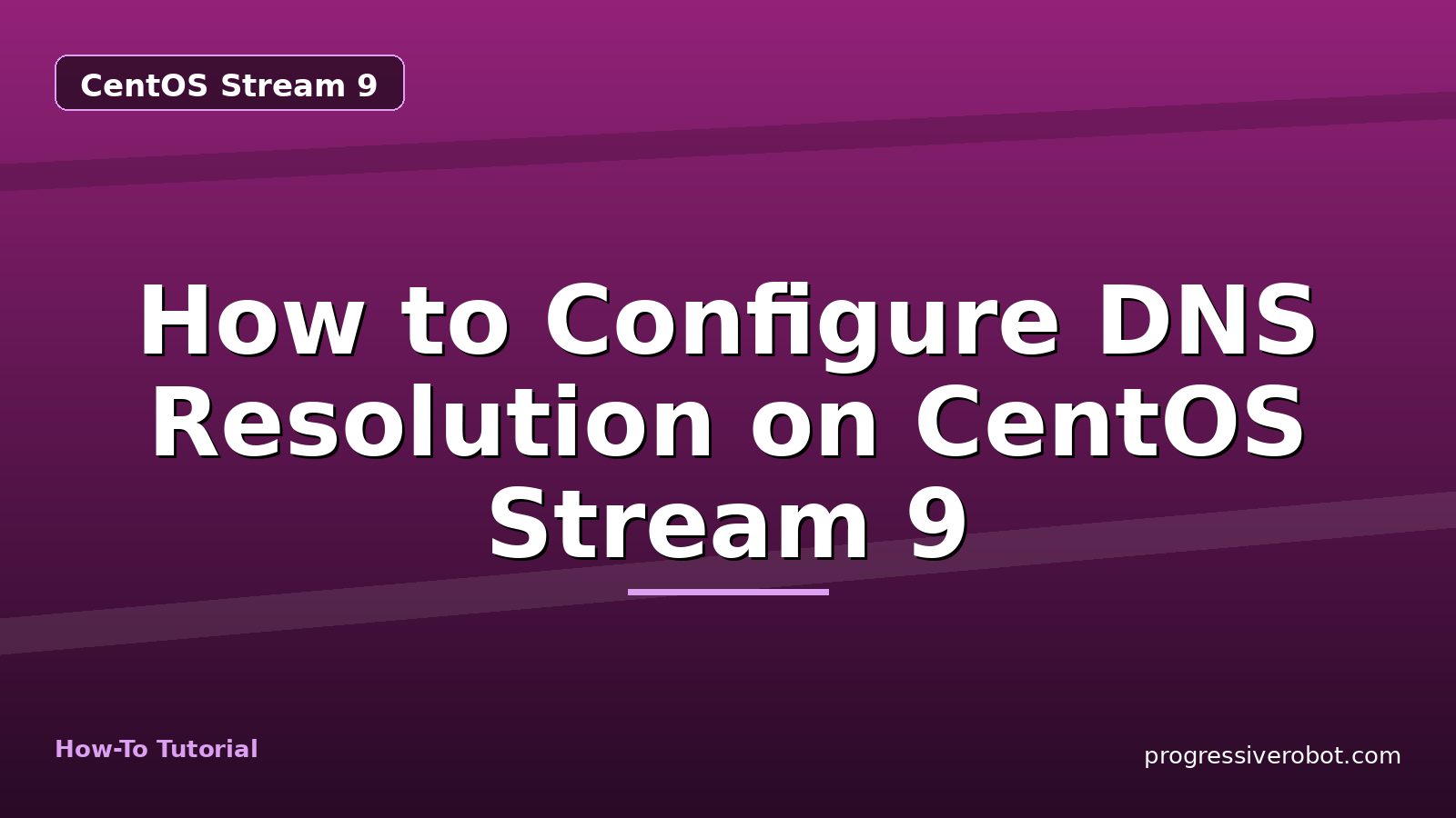 How to Configure DNS Resolution on CentOS Stream 9 — step-by-step CentOS Stream 9 tutorial on Progressive Robot