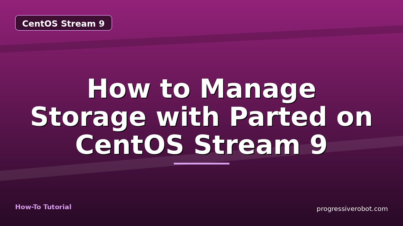 How to Manage Storage with Parted on CentOS Stream 9 — step-by-step CentOS Stream 9 tutorial on Progressive Robot