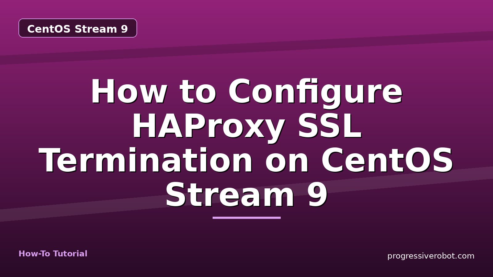 How to Configure HAProxy SSL Termination on CentOS Stream 9 — step-by-step CentOS Stream 9 tutorial on Progressive Robot