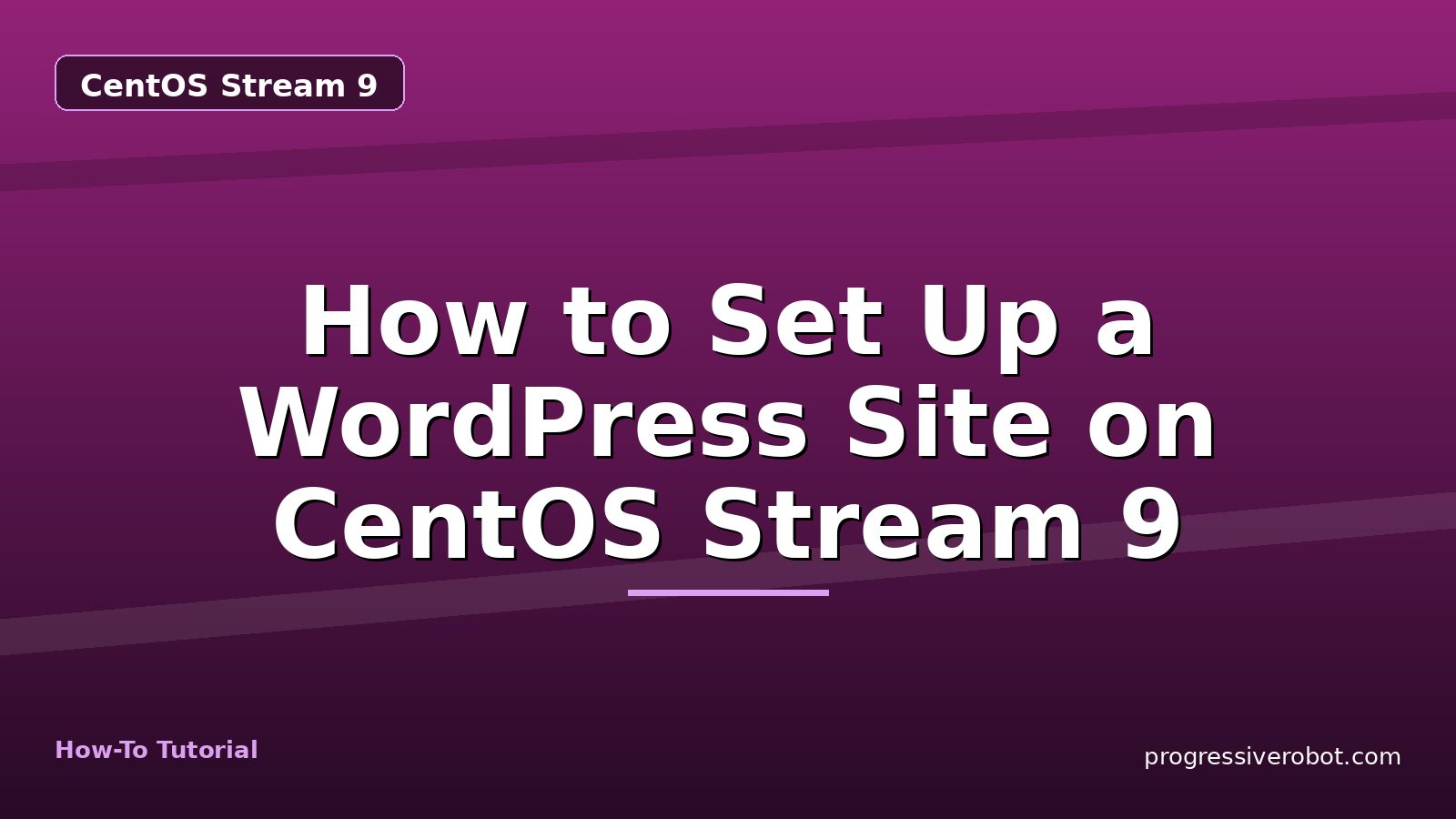 How to Set Up a WordPress Site on CentOS Stream 9 — step-by-step CentOS Stream 9 tutorial on Progressive Robot
