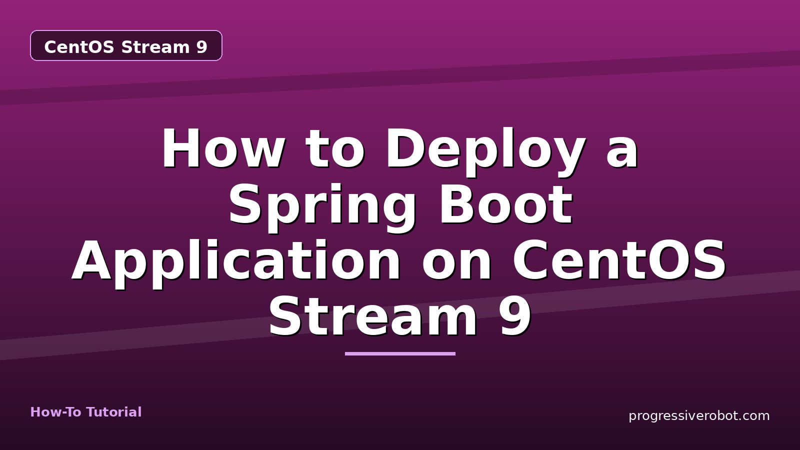 How to Deploy a Spring Boot Application on CentOS Stream 9 — step-by-step CentOS Stream 9 tutorial on Progressive Robot