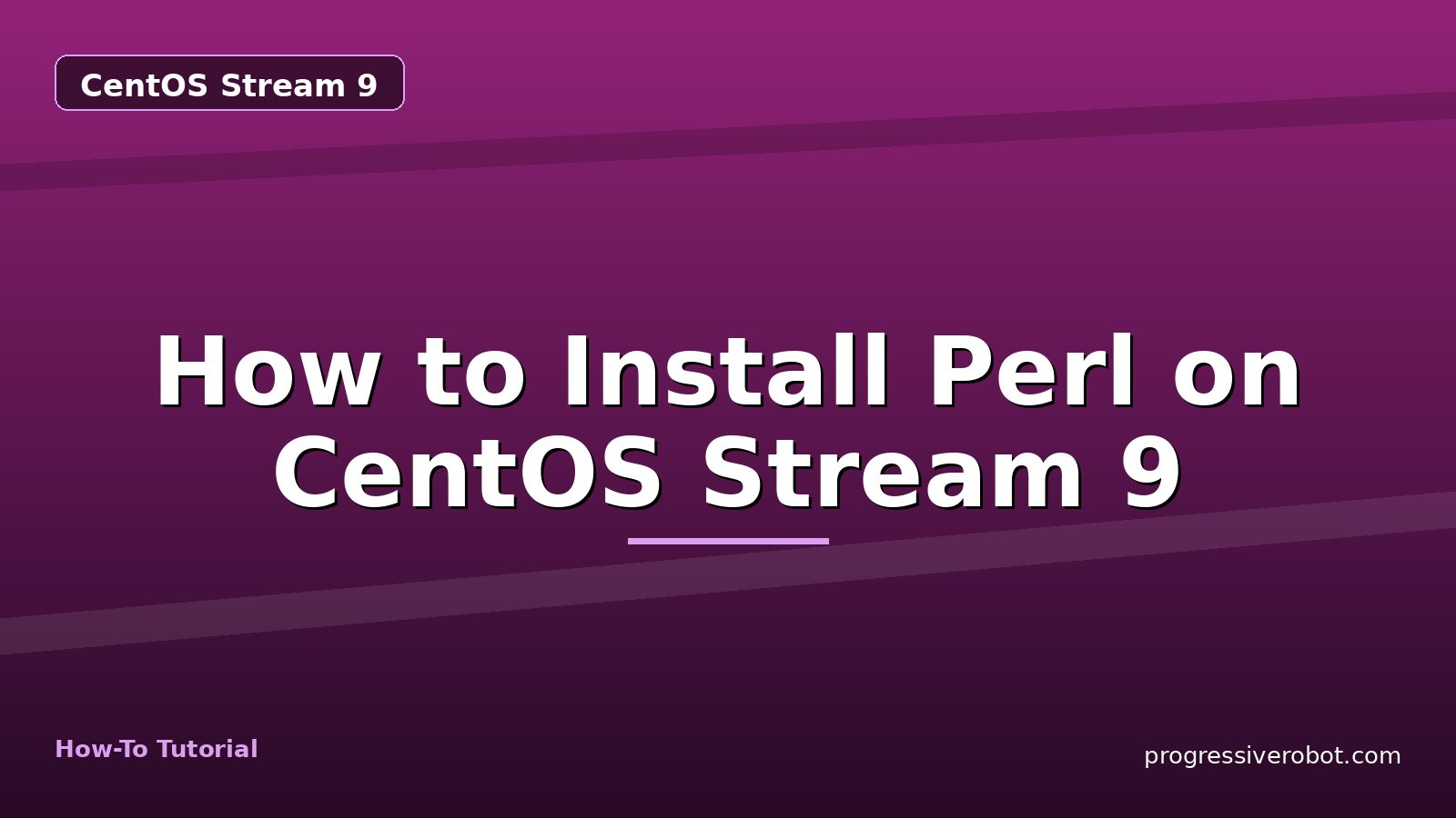 How to Install Perl on CentOS Stream 9 — step-by-step CentOS Stream 9 tutorial on Progressive Robot