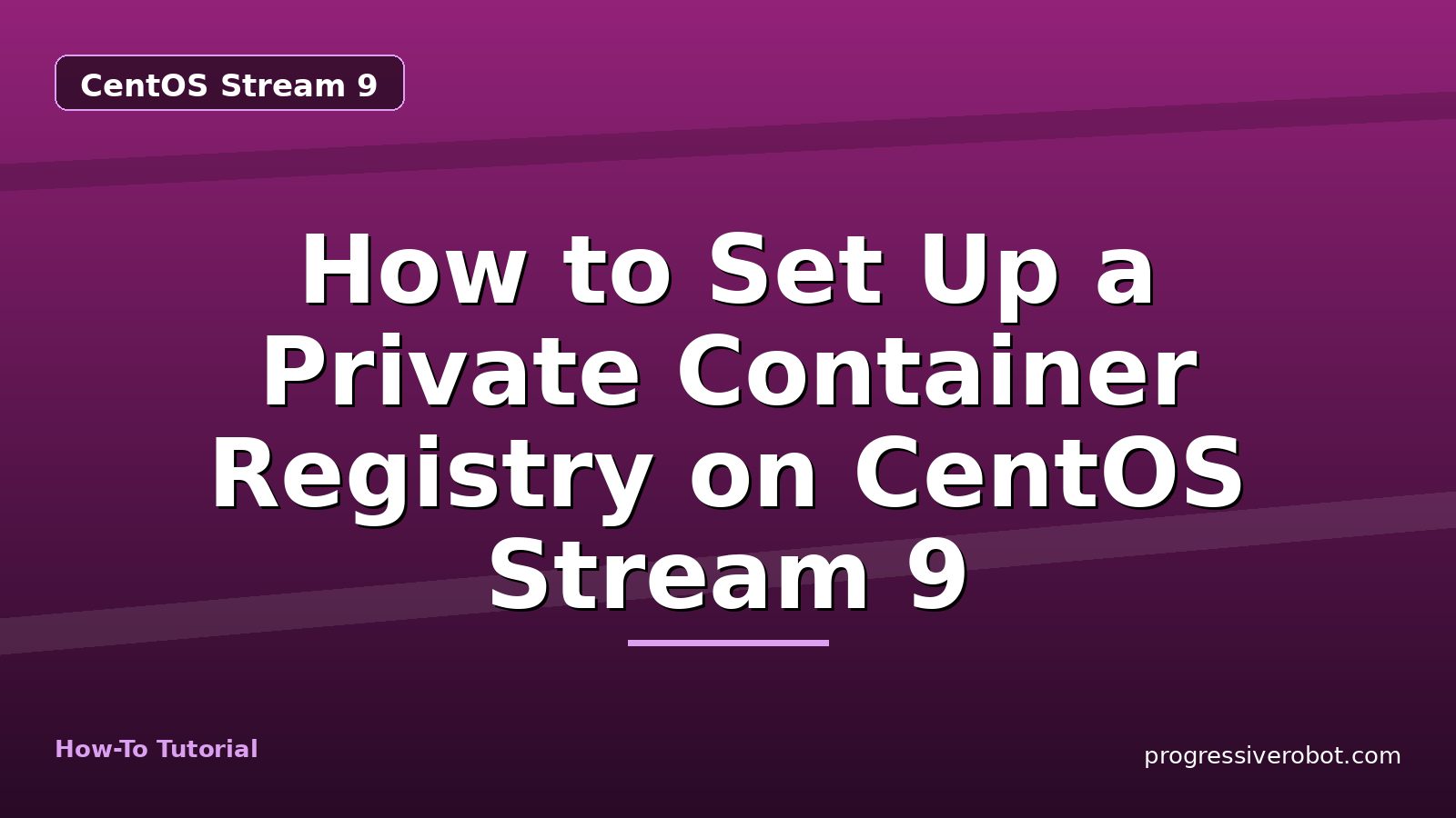 How to Set Up a Private Container Registry on CentOS Stream 9 — step-by-step CentOS Stream 9 tutorial on Progressive Robot
