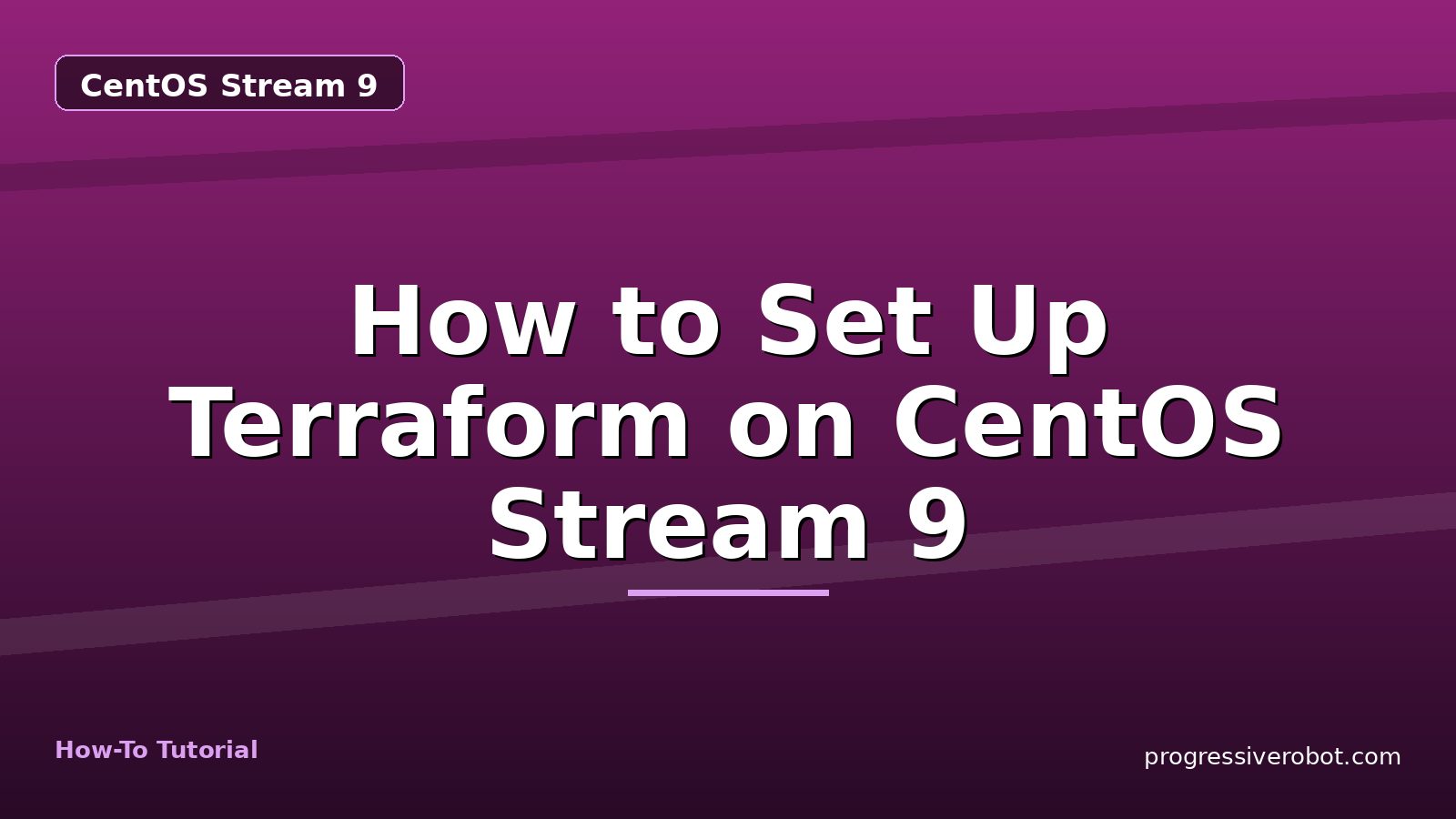 How to Set Up Terraform on CentOS Stream 9 — step-by-step CentOS Stream 9 tutorial on Progressive Robot