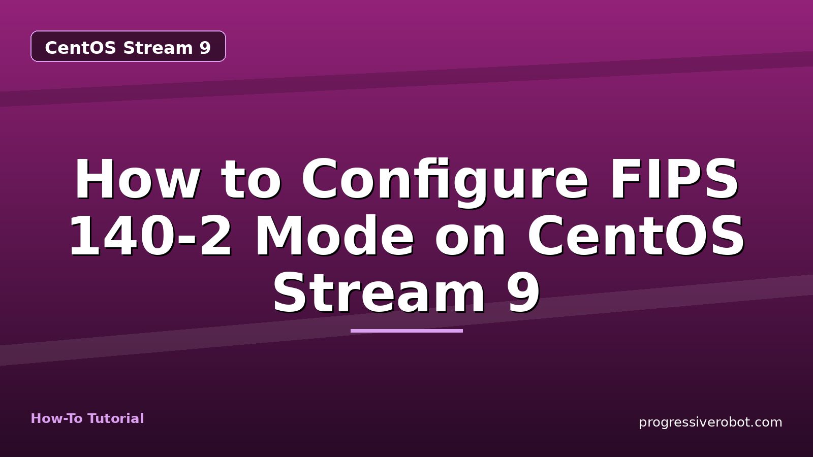 How to Configure FIPS 140-2 Mode on CentOS Stream 9 — step-by-step CentOS Stream 9 tutorial on Progressive Robot
