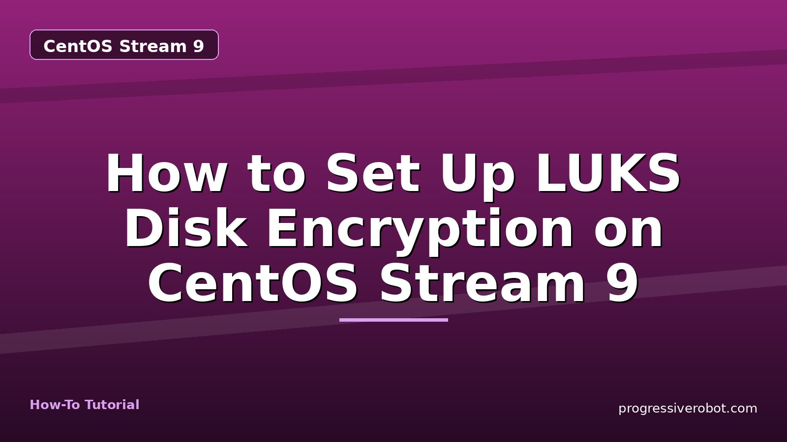How to Set Up LUKS Disk Encryption on CentOS Stream 9 — step-by-step CentOS Stream 9 tutorial on Progressive Robot