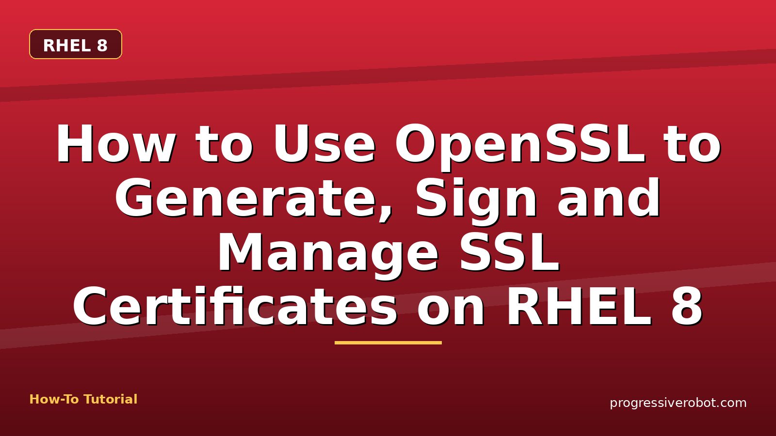 How to Use OpenSSL to Generate, Sign and Manage SSL Certificates on RHEL 8 — step-by-step RHEL 8 tutorial on Progressive Robot