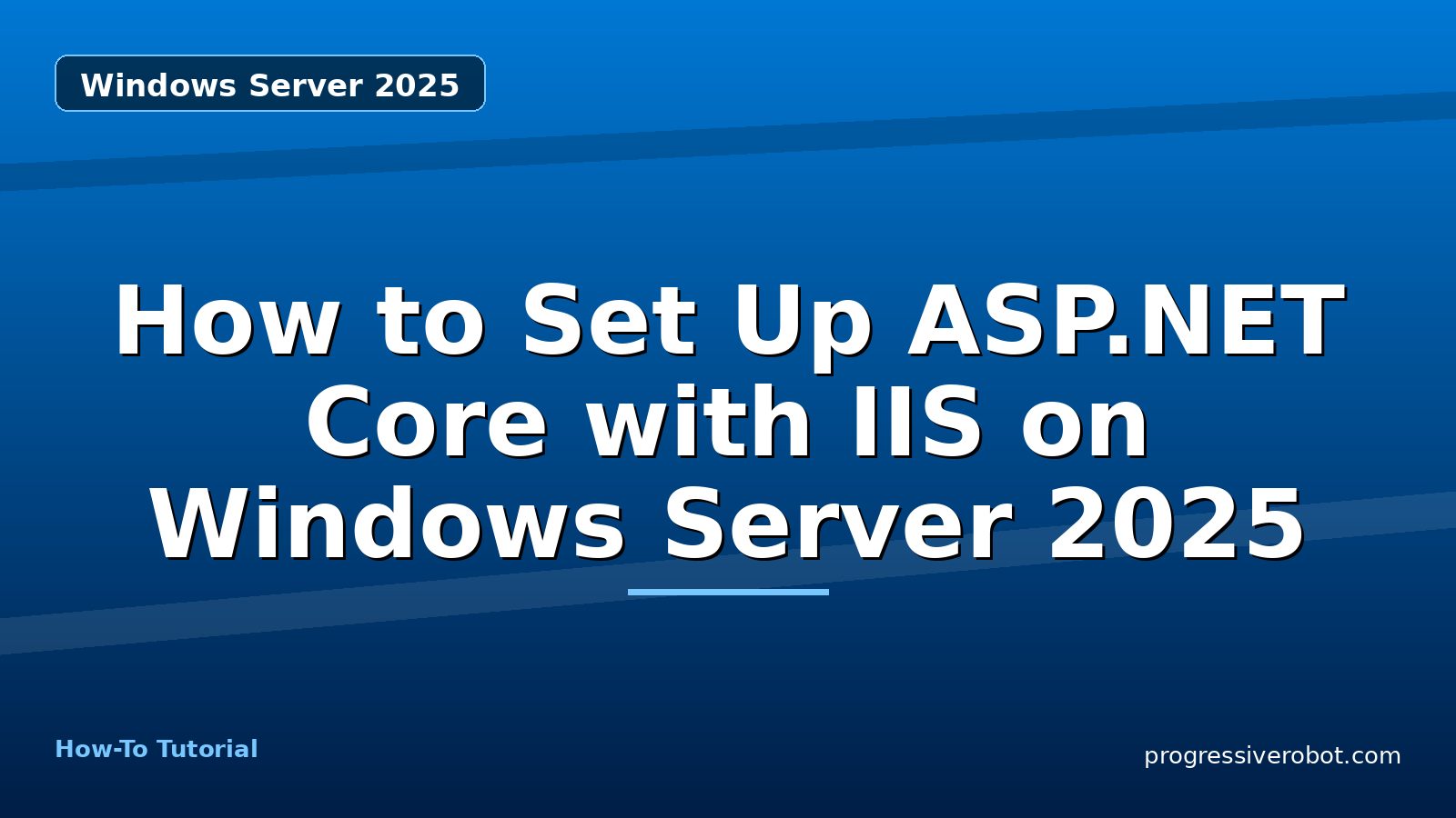 How to Set Up ASP.NET Core with IIS on Windows Server 2025 — step-by-step Windows Server 2025 tutorial on Progressive Robot
