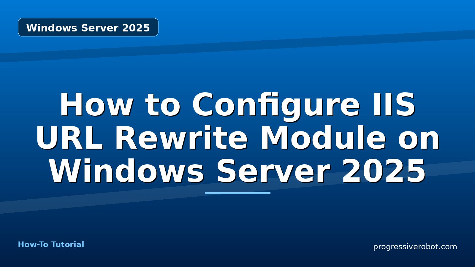 How to Configure IIS URL Rewrite Module on Windows Server 2025 — step-by-step Windows Server 2025 tutorial on Progressive Robot