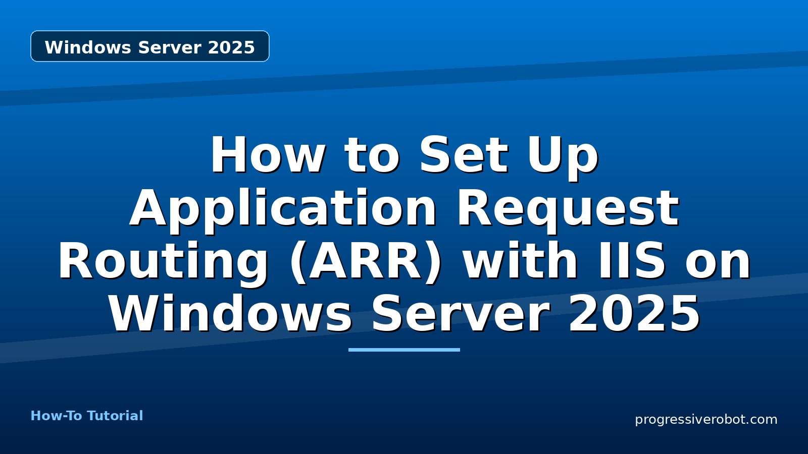 How to Set Up Application Request Routing (ARR) with IIS on Windows Server 2025 — step-by-step Windows Server 2025 tutorial on Progressive Robot