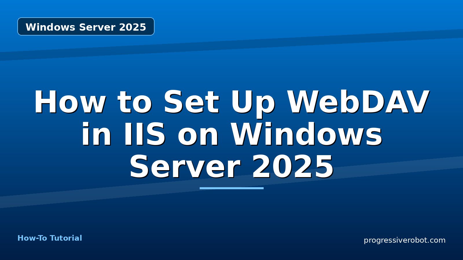 How to Set Up WebDAV in IIS on Windows Server 2025 — step-by-step Windows Server 2025 tutorial on Progressive Robot