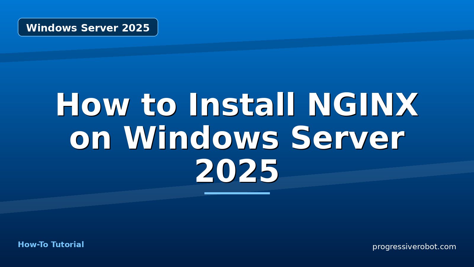 How to Install NGINX on Windows Server 2025 — step-by-step Windows Server 2025 tutorial on Progressive Robot