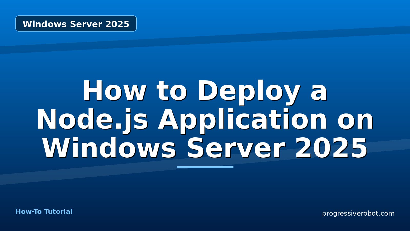 How to Deploy a Node.js Application on Windows Server 2025 — step-by-step Windows Server 2025 tutorial on Progressive Robot