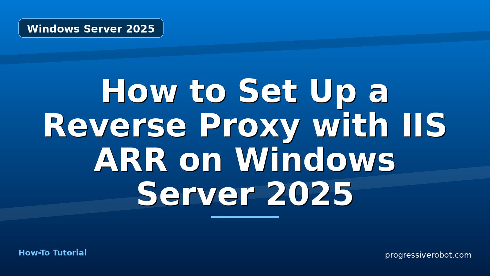 How to Set Up a Reverse Proxy with IIS ARR on Windows Server 2025 — step-by-step Windows Server 2025 tutorial on Progressive Robot