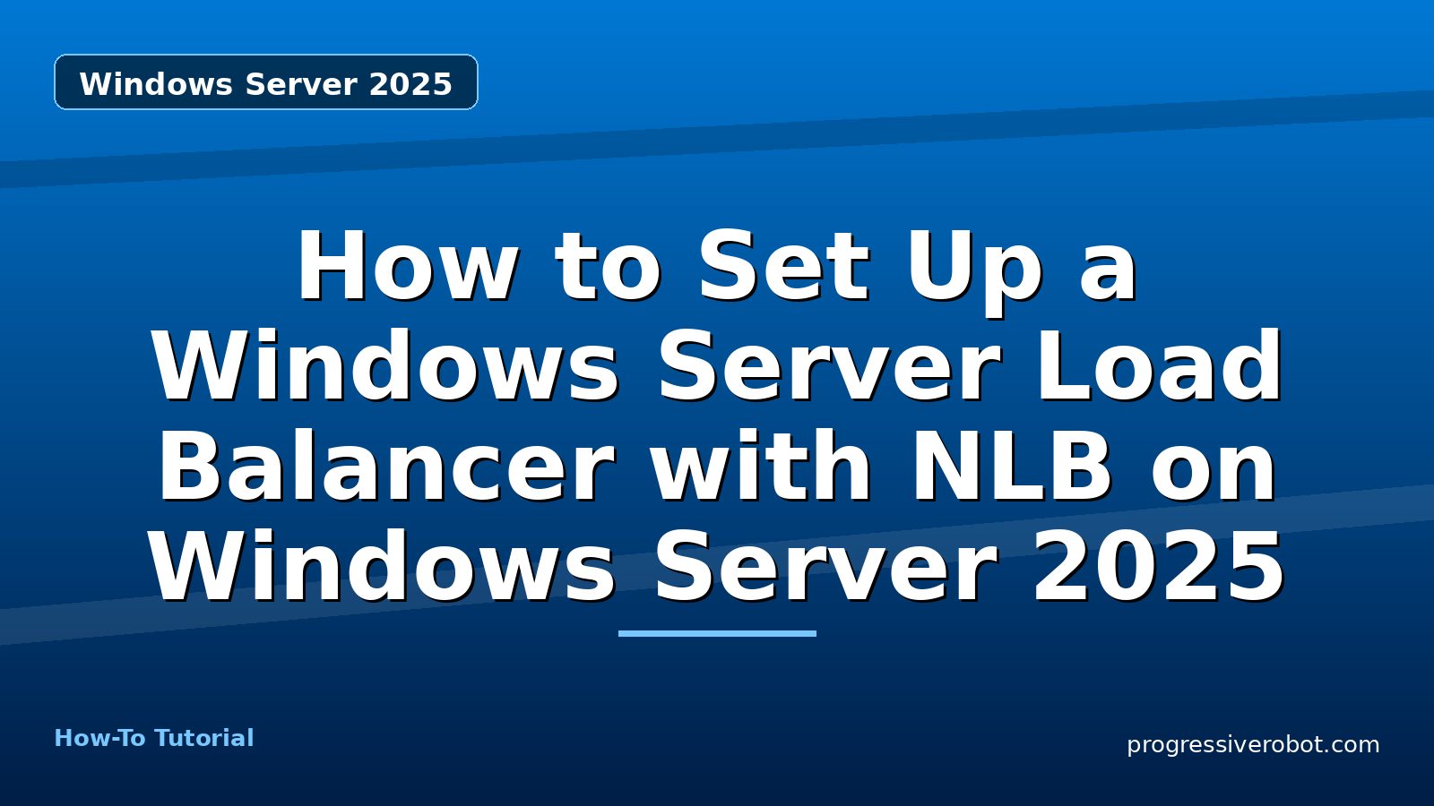 How to Set Up a Windows Server Load Balancer with NLB on Windows Server 2025 — step-by-step Windows Server 2025 tutorial on Progressive Robot