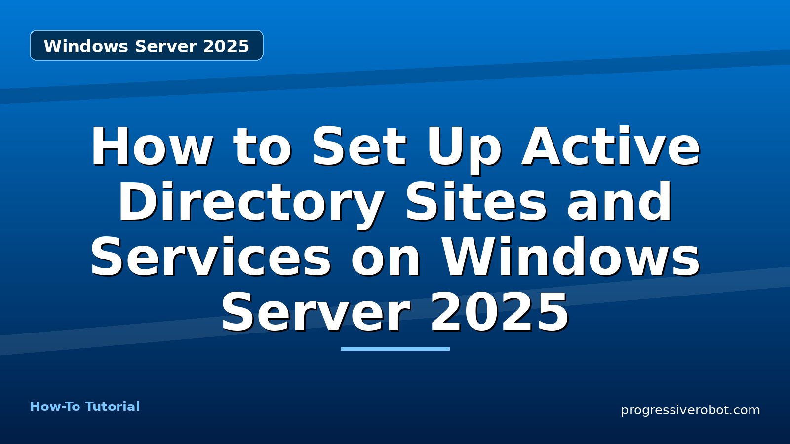 How to Set Up Active Directory Sites and Services on Windows Server 2025 — step-by-step Windows Server 2025 tutorial on Progressive Robot