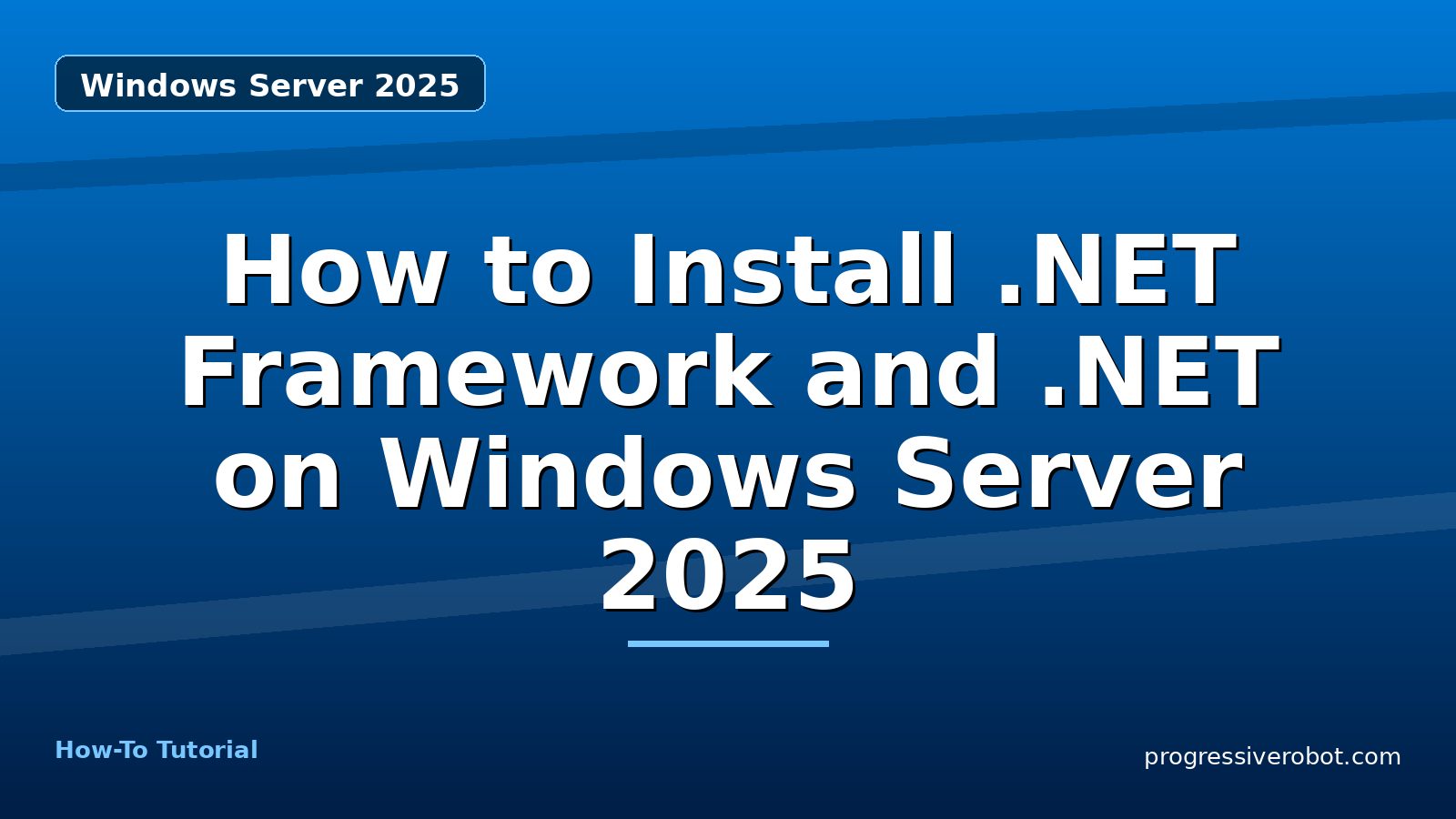 How to Install .NET Framework and .NET on Windows Server 2025 — step-by-step Windows Server 2025 tutorial on Progressive Robot