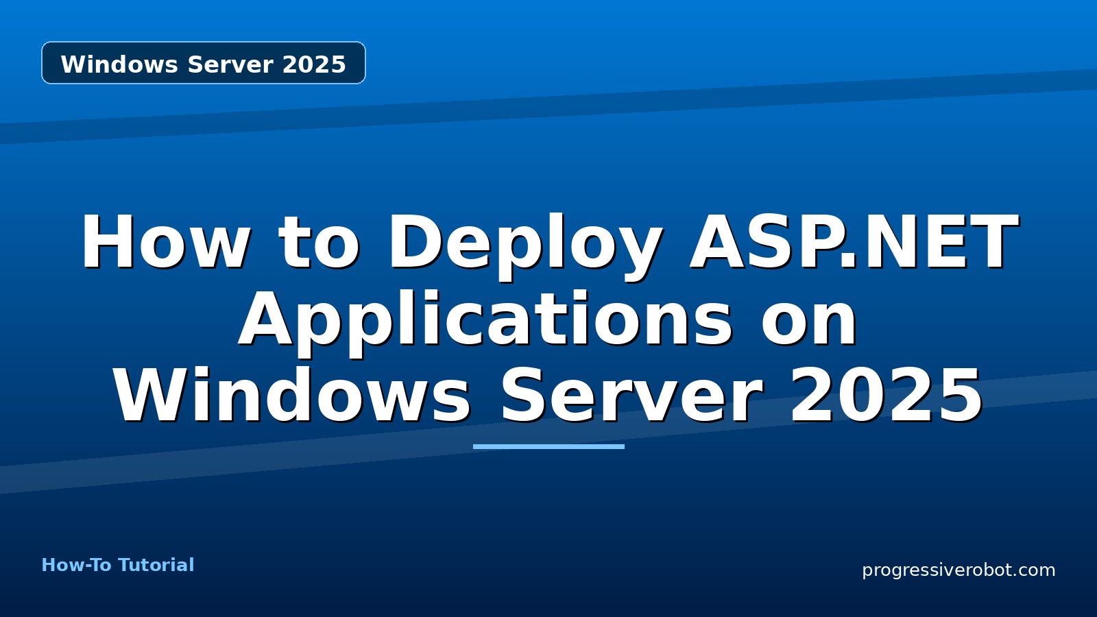 How to Deploy ASP.NET Applications on Windows Server 2025 — step-by-step Windows Server 2025 tutorial on Progressive Robot