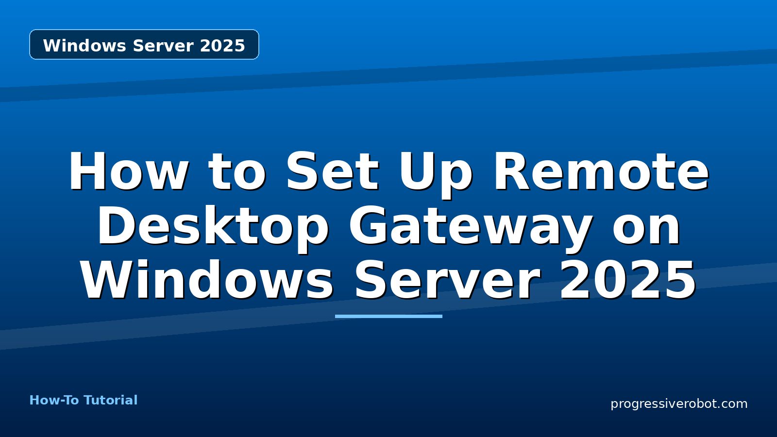 How to Set Up Remote Desktop Gateway on Windows Server 2025 — step-by-step Windows Server 2025 tutorial on Progressive Robot