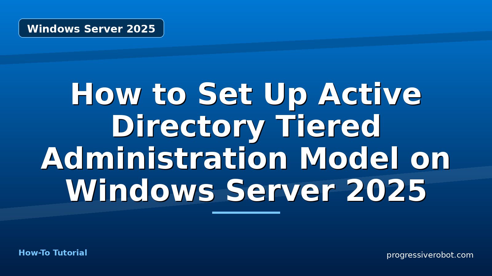 How to Set Up Active Directory Tiered Administration Model on Windows Server 2025 — step-by-step Windows Server 2025 tutorial on Progressive Robot