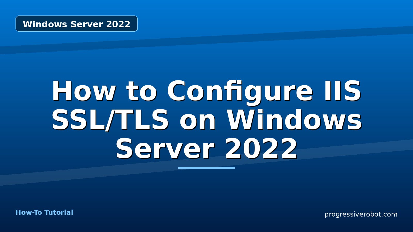 How to Configure IIS SSL/TLS on Windows Server 2022 — step-by-step Windows Server 2022 tutorial on Progressive Robot