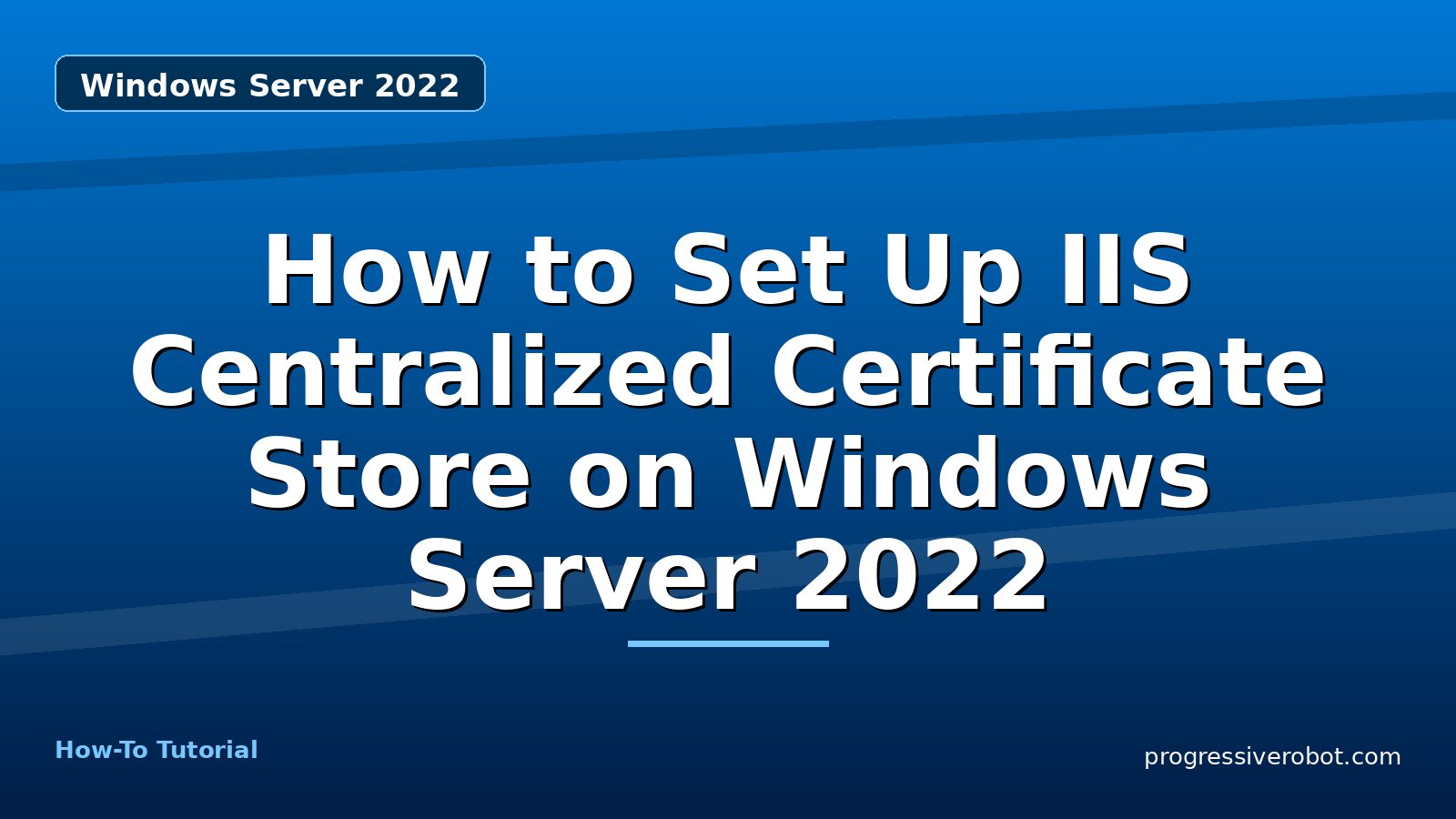 How to Set Up IIS Centralized Certificate Store on Windows Server 2022 — step-by-step Windows Server 2022 tutorial on Progressive Robot