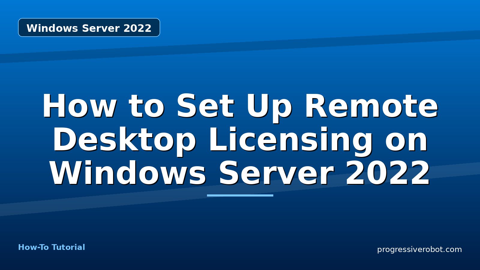 How to Set Up Remote Desktop Licensing on Windows Server 2022 — step-by-step Windows Server 2022 tutorial on Progressive Robot