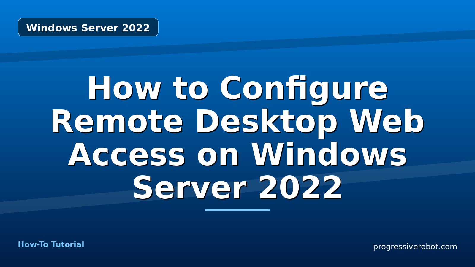 How to Configure Remote Desktop Web Access on Windows Server 2022 — step-by-step Windows Server 2022 tutorial on Progressive Robot