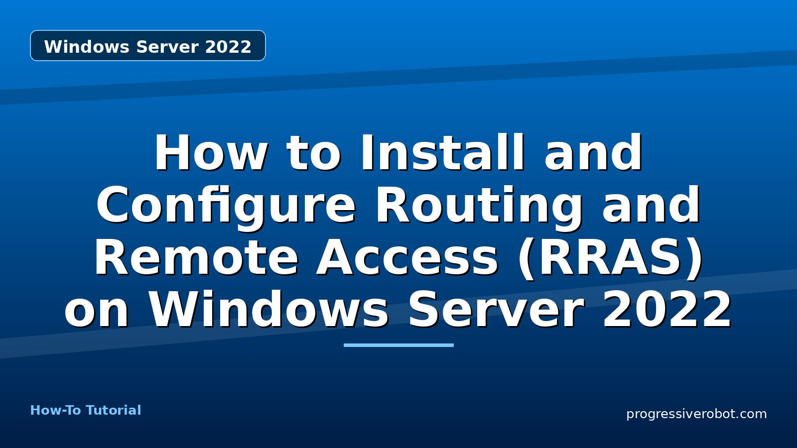 How to Install and Configure Routing and Remote Access (RRAS) on Windows Server 2022 — step-by-step Windows Server 2022 tutorial on Progressive Robot