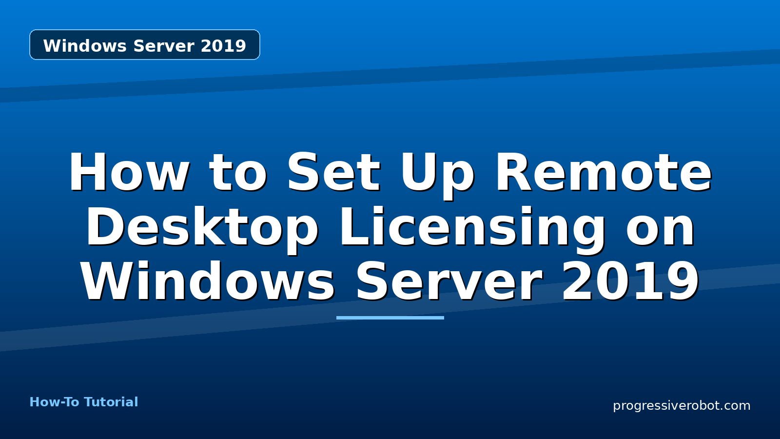 How to Set Up Remote Desktop Licensing on Windows Server 2019 — step-by-step Windows Server 2019 tutorial on Progressive Robot