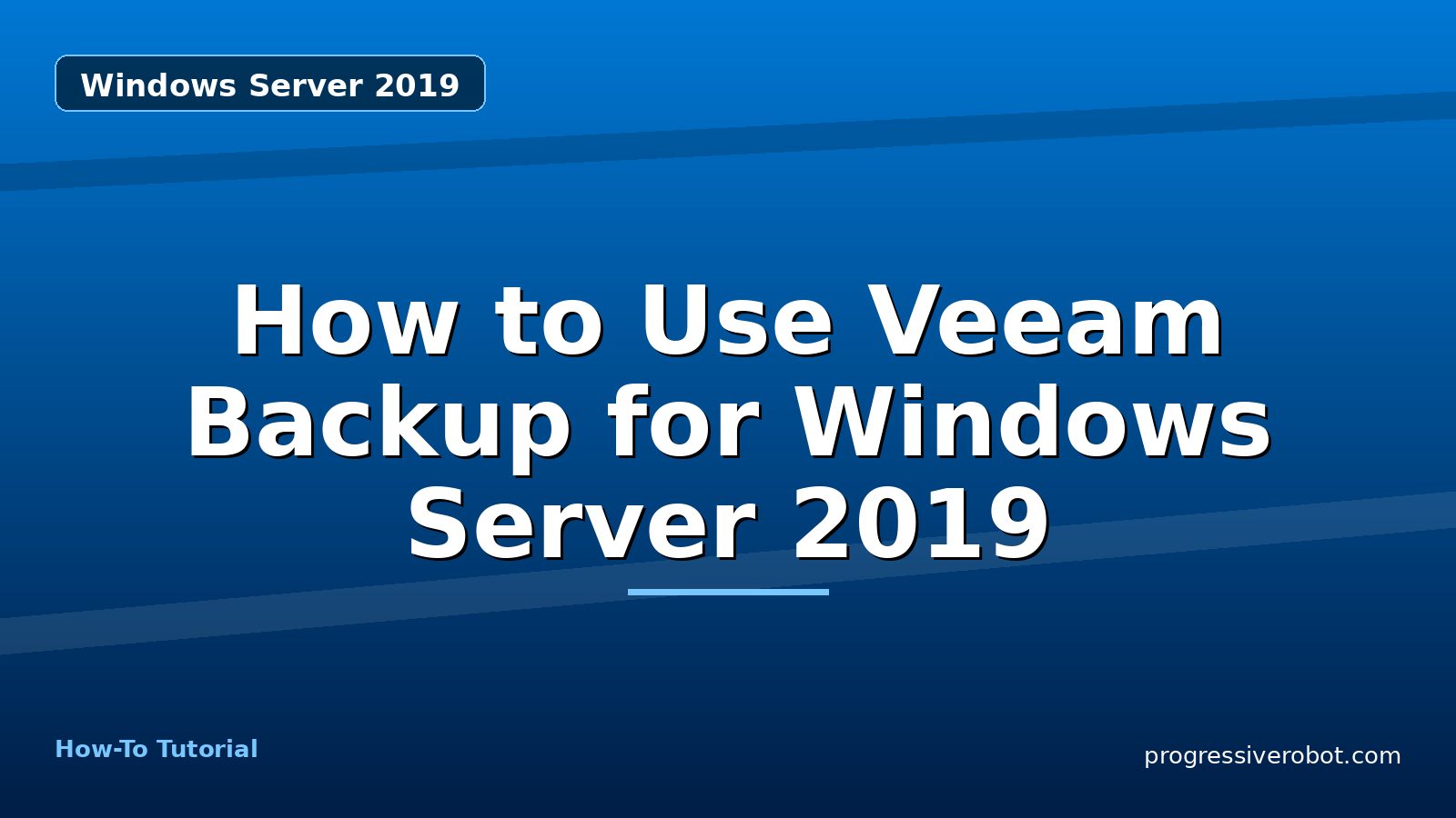 How to Use Veeam Backup for Windows Server 2019 — step-by-step Windows Server 2019 tutorial on Progressive Robot