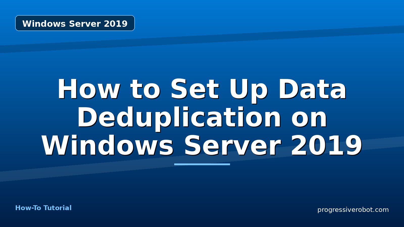 How to Set Up Data Deduplication on Windows Server 2019 — step-by-step Windows Server 2019 tutorial on Progressive Robot