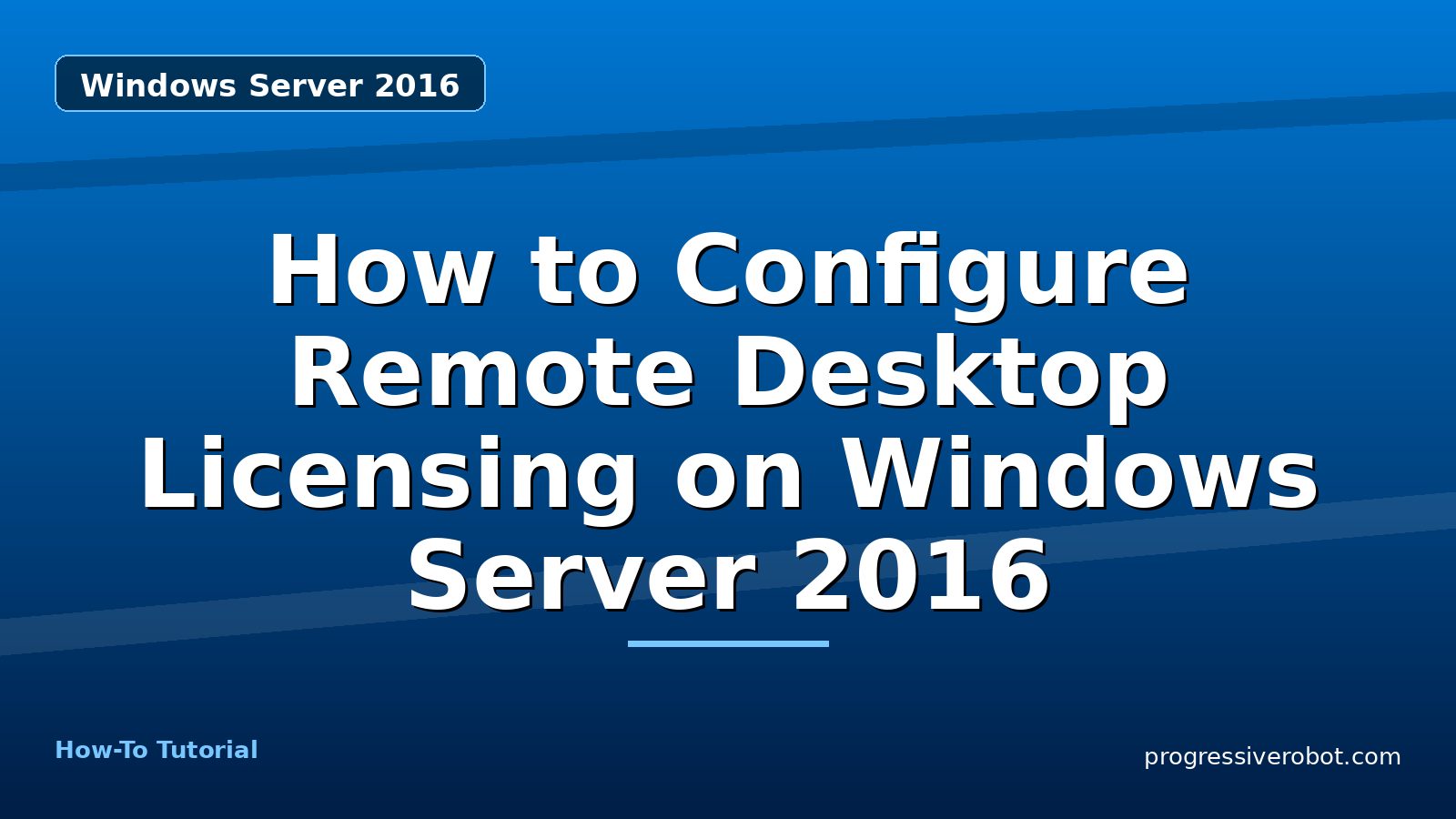 How to Configure Remote Desktop Licensing on Windows Server 2016 — step-by-step Windows Server 2016 tutorial on Progressive Robot