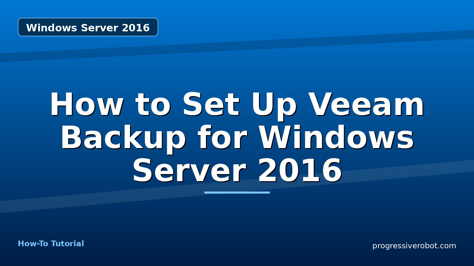 How to Set Up Veeam Backup for Windows Server 2016 — step-by-step Windows Server 2016 tutorial on Progressive Robot